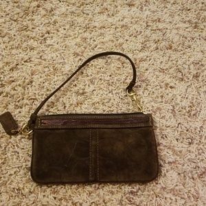 Coach Brown Leather Wristlet